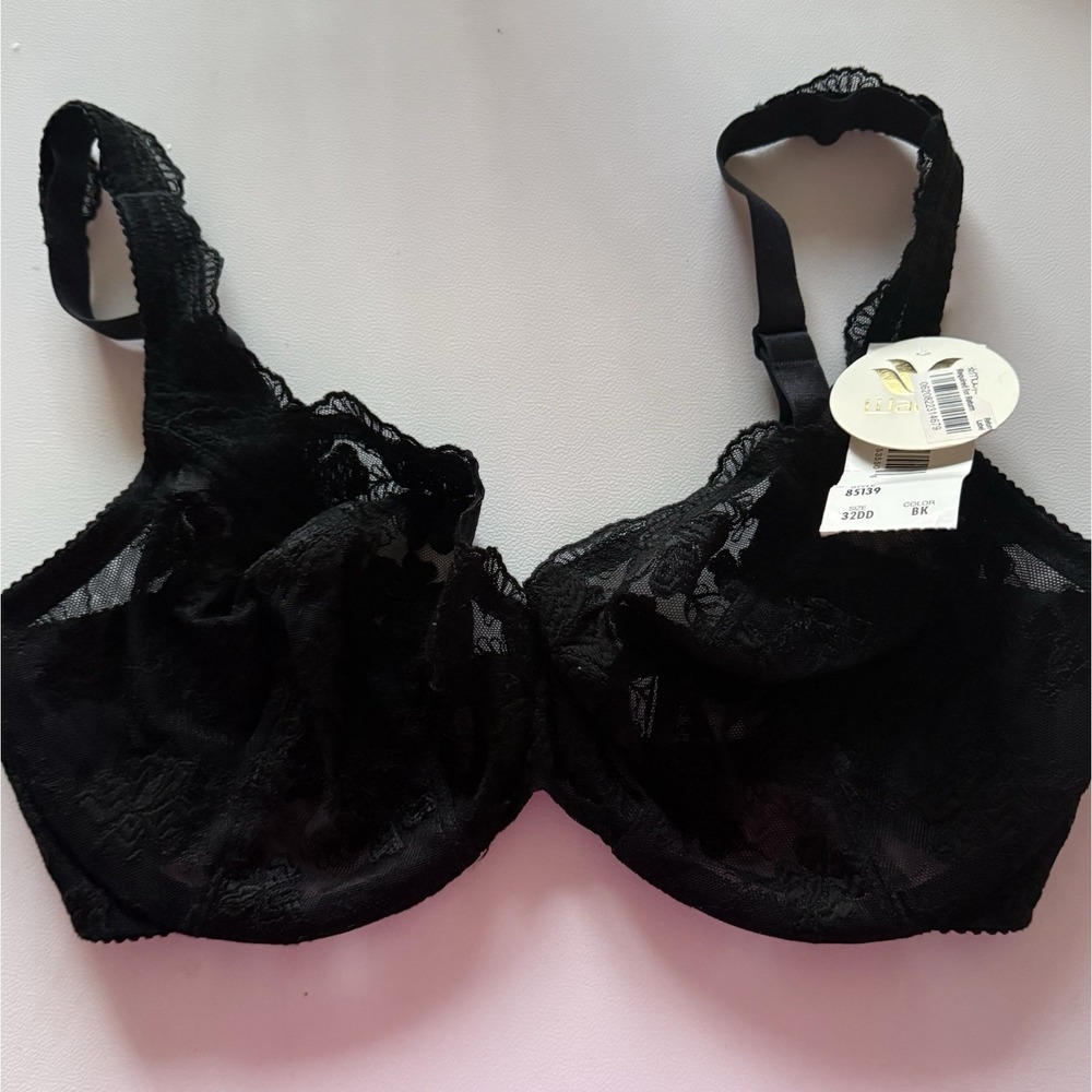NEW Wacoal 32DD Bra Black Lace Underwire Adjustable Full Coverage Model 85139